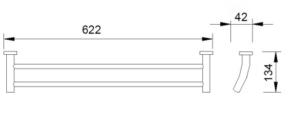 Полотенцедержатель двойной RUSH Victoria, 4х62х13, хром, VI71532