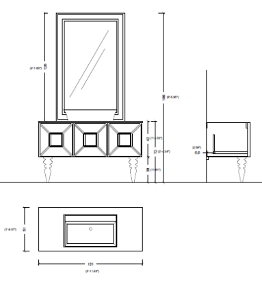 Тумба Fiaba 120, Бронзированное зеркало 3026-3K Boheme Тумба Fiaba 120, Бронзированное зеркало 3026-3K Boheme
