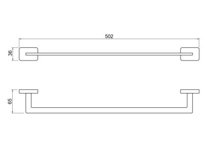 Полотенцедержатель 450 мм AQUATEK, матовый черный AQ4320MB ЛИБРА