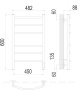 Полотенцесушитель Terminus Классик П6 450х600 электро КС 9003 матовый  Полотенцесушитель Terminus Классик П6 450х600 электро КС 9003 матовый