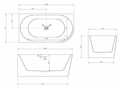Акриловая ванна Abber 150х78 AB9257-1.5 L
