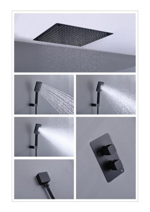 Душевая система Timo Petruma SX-5029/03SM скрытого монтажа с термостатом, черная матовая Душевая система Timo Petruma SX-5029/03SM скрытого монтажа с термостатом, черная матовая