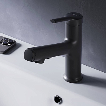 F85B02922 X-Joy S, смеситель для раковины с вытяжным изливом, черный F85B02922 X-Joy S, смеситель для раковины с вытяжным изливом, черный