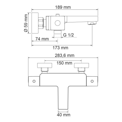 Alme 1511 Thermo Термостатический смеситель для ванны Alme 1511 Thermo Термостатический смеситель для ванны
