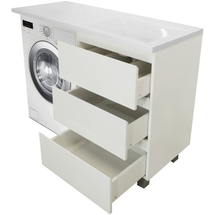 Комплект мебели Dallas Luxe 1400х482 правосторонний напольный 3 ящика (ШхГхВ) 748х476х860