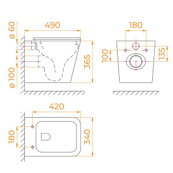 Унитаз подвесной RGW SW-45
