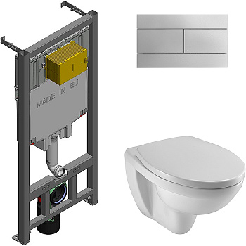 Комплект Jacob Delafon унитаз с инсталляцией и кнопкой Patio, E21734RU-00, шт