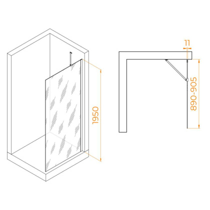 Душевая перегородка RGW WA-102, RGW 351010209-11