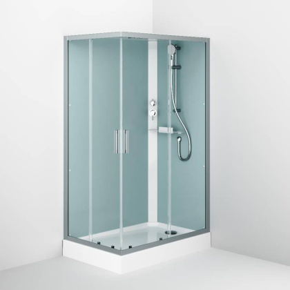 W90C-404-12090MT Gem кабина душевая  120x90, прямоугольная, профиль матовый Хром, стекло прозрачное