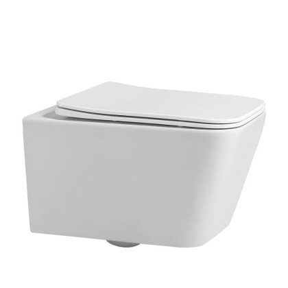 Подвесной унитаз Abber Rechteck AC1201MW белый матовый с микролифтом