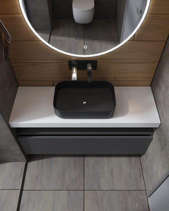 Ящик под столешницу 100см АНТРАЦИТ мат. VALLESSI UNO-S 897-100-A mat Boheme