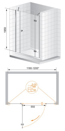 VERONA-W-B-13-60+60/60-C-Cr Душевая дверь VERONA-W-B-13-60+60/60-C-Cr Душевая дверь