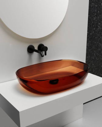 Раковина накладная прозрачная ABBER Kristall AT2805Opal