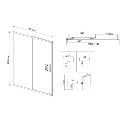 Душевая дверь City VDS-5CT110CL, 1100, хром, стекло прозрачное Душевая дверь City VDS-5CT110CL, 1100, хром, стекло прозрачное