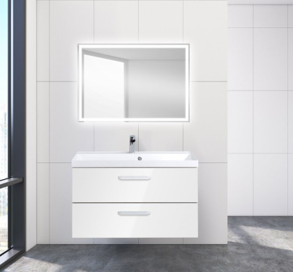 Тумба с раковиной подвесная  BelBagno AURORA 90 Bianco Lucido, раковина белая