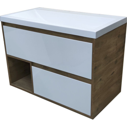 Тумба подвесная под умывальник Monaсo Wood 900х480 2 ящика (ШхГхВ) 898х476х607