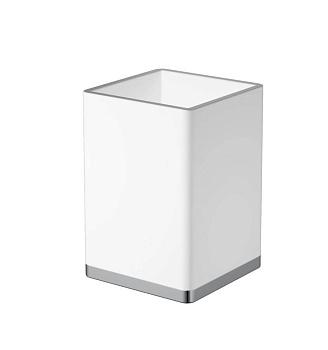 Стакан квадратный белый-хром 10961-W-CR Boheme