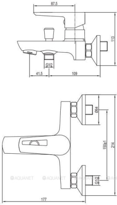 Смеситель для ванны с душем Aquanet Logic AF320-20С
