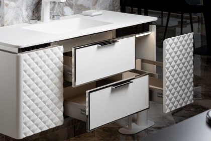 Тумба ROMBO 120cm Белый матовый/хром 777-120-WCR Boheme Тумба ROMBO 120cm Белый матовый/хром 777-120-WCR Boheme