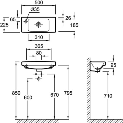 Раковина Jacob Delafon Odeon Up E4701L 50 см, шт Раковина Jacob Delafon Odeon Up E4701L 50 см, шт