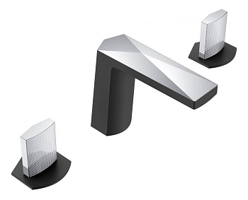 Смеситель врезной на 3отв. VENTURO черный-хром, ручка TOUCH