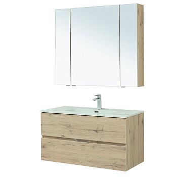 Мебель для ванной Aquanet Алвита New 100 2 ящика, дуб веллингтон белый