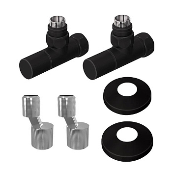 Комплект подключения Lemark LM03412RBL с круглыми вентилями, черный Комплект подключения Lemark LM03412RBL с круглыми вентилями, черный