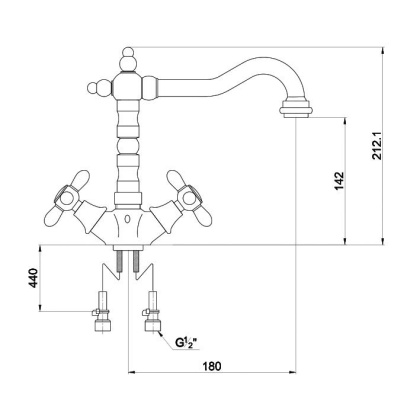 Смеситель Timo Nelson 0143FK Antique