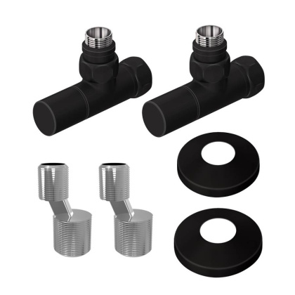 Комплект подключения Lemark LM03412RBL с круглыми вентилями, черный Комплект подключения Lemark LM03412RBL с круглыми вентилями, черный