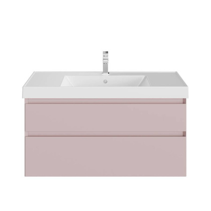 Тумба CUBO подвесная с ящиками 100, мальва матовая Тумба CUBO подвесная с ящиками 100, мальва матовая