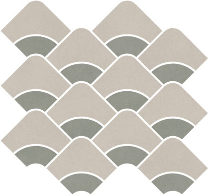 Декор Таделакт наборный бежевый светлый, зелёный матовый обрезной 30x28x0,9