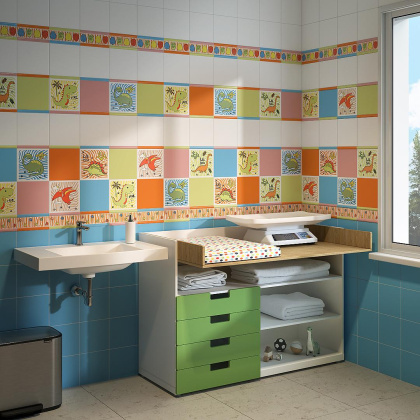 Бордюр OS\A247\5009 Динозаврики 1 (20см*6,3см*7мм) (32шт/0,384м2) матовый, шт