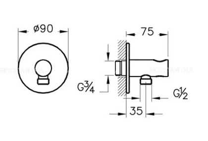 Комплект Встроенный Смеситель с гигиеническим душем на 2 отверстия