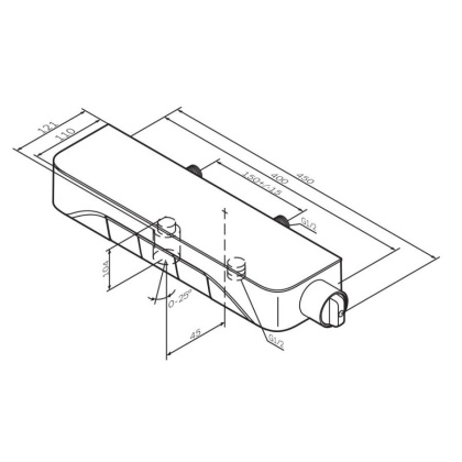 F8F10522 Func, смеситель для душа, кнопочный с полкой, с изливом, черный F8F10522 Func, смеситель для душа, кнопочный с полкой, с изливом, черный