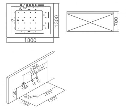 Акриловая ванна Gemy G9259