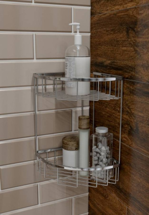 Полка угловая двойная Timo Saona 13082/00 хром