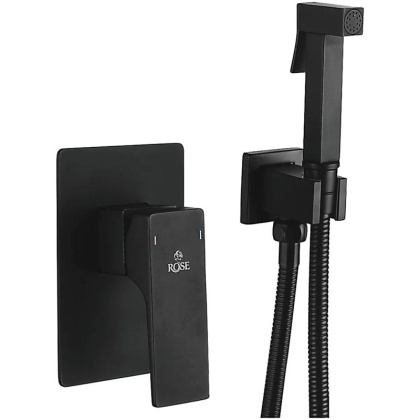 Гигиенический душ со смесителем Rose R1005H, черный