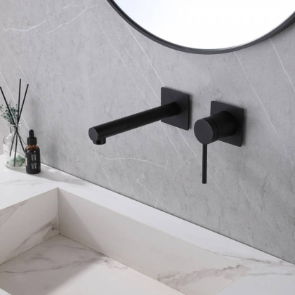 Смеситель ABBER Emotion AF8812B для раковины скрытого монтажа, черный матовый Смеситель ABBER Emotion AF8812B для раковины скрытого монтажа, черный матовый