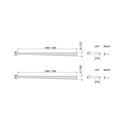 Pейка из нержавеющей стали для пола с уклоном, левая