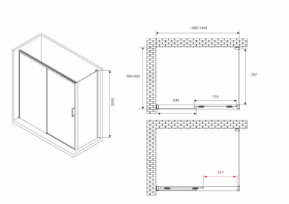 Душевой уголок ABBER Komfort AG93140B-S92B