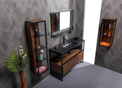 Столешница моноблок Vallessi 120 антрацит керамика Столешница моноблок Vallessi 120 антрацит керамика