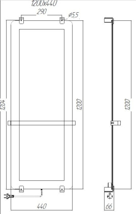 Полотенцесушитель электрический Allen Brau Infinity 120x44 с рейлингом 2.0 и креплением, медь браш Полотенцесушитель электрический Allen Brau Infinity 120x44 с рейлингом 2.0 и креплением, медь браш