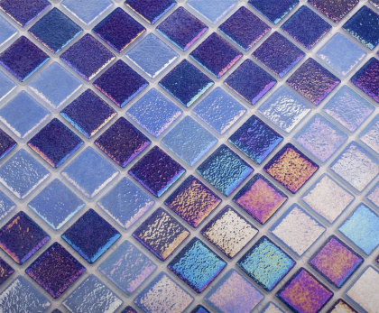 Стеклянная мозаика MIX DEEP BLUE 552/555, Shell