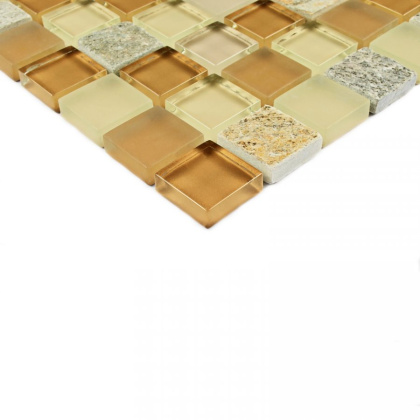 Мозаика стеклянная с камнем Free time-23 (чип 8*23*23) 300*300(11шт.-0.99м2), м2 Мозаика стеклянная с камнем Free time-23 (чип 8*23*23) 300*300(11шт.-0.99м2), м2