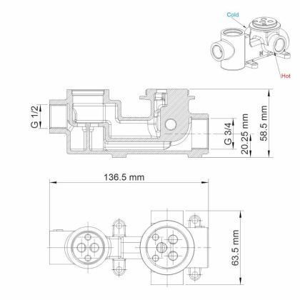 Alme 1541 Смеситель для ванны и душа Wasserkraft Alme 1541 Смеситель для ванны и душа Wasserkraft