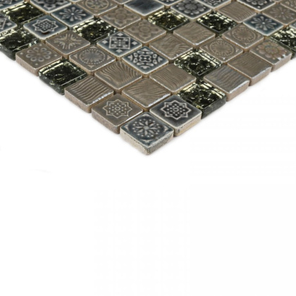 Мозаика стеклянная с камнем Morocco (чип 8*23*23) 300*300(11шт-0.99м2), м2