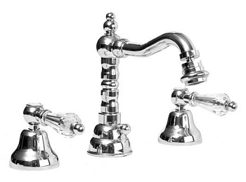 DIAMOND-BBS2-02-Sw Смеситель для биде на три отверстия с донным клапаном, бронза, ручки Swarovski