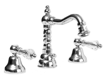 DIAMOND-BBS2-02-Sw Смеситель для биде на три отверстия с донным клапаном, бронза, ручки Swarovski