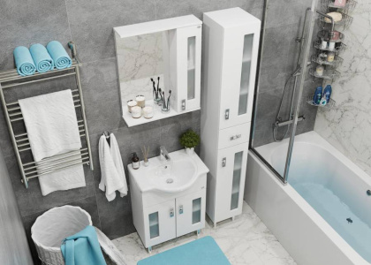 Тумба Onika Кристалл 65 напольная, белая (ум. Байкал 65)