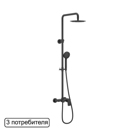 Система для душа наружного монтажа EXCELLENT Rain Altar AREX.SY.781BL (черный мат)